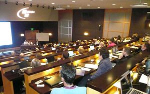 Wide view of attendees at the USADA Science Symposium.