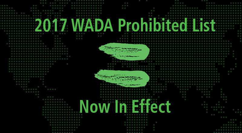 2017 WADA Prohibited List Now in Effect