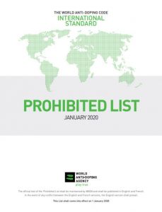 2020 WADA Prohibited List cover