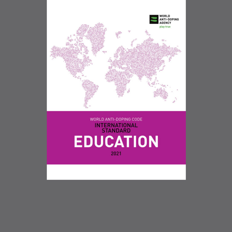 Cover image of the 2021 WADA International Standard for Education.