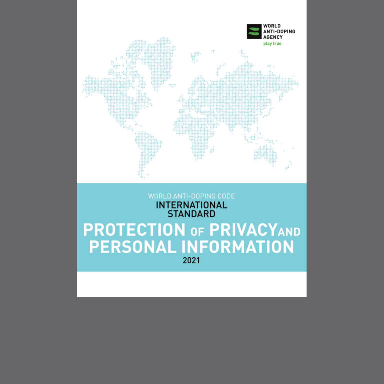 Cover image of the 2021 WADA International Standard for Protection of Privacy and Personal Information.
