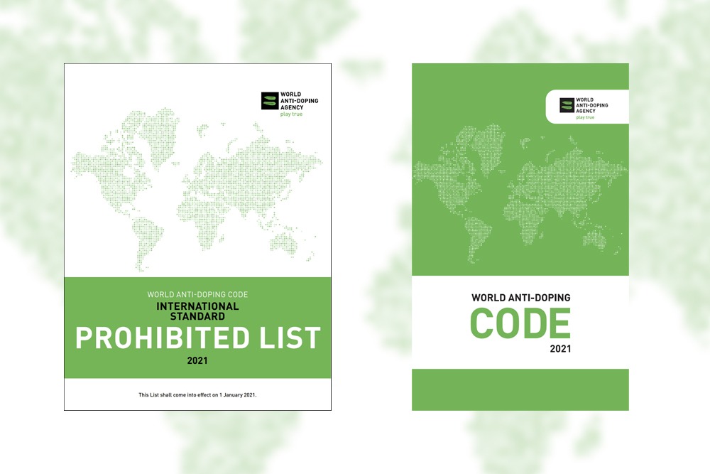 Covers of the WADA 2021 Prohibited List and 2021 Code.