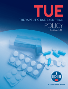 TUE Therapeutic Use Exemption Policy revised February 8, 2023.