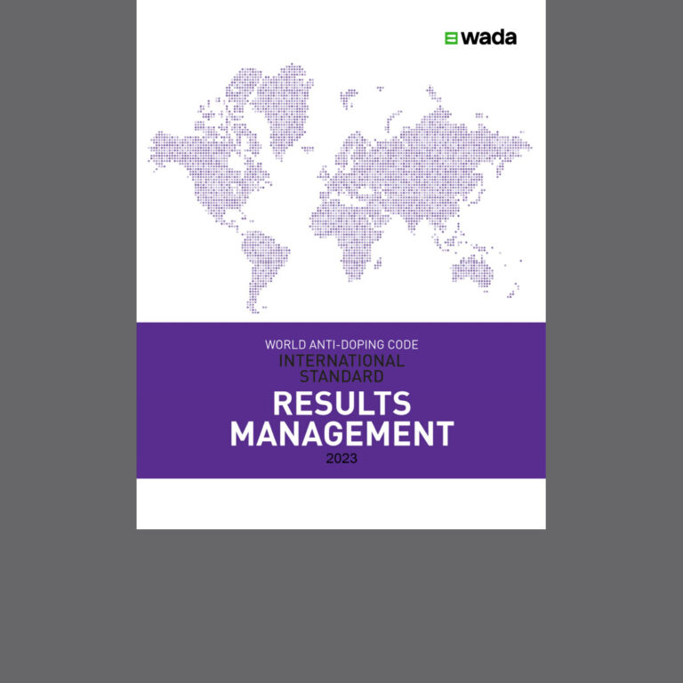 Cover image of the 2023 WADA International Standard for Results Management.