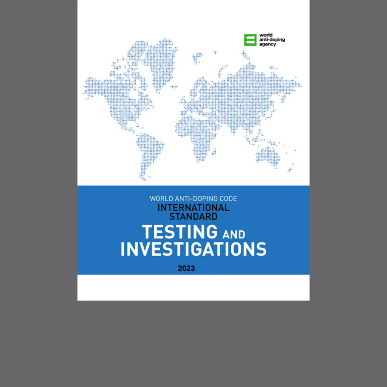 Cover image of the 2023 WADA International Standard for Testing and Investigations.