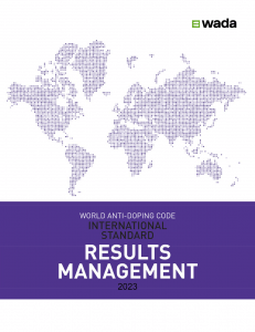 2023 WADA International Standard Results Management cover.