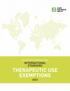 2023 WADA International Standard Therapeutic Use Exemptions cover.