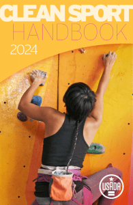 USADA 2024 Clean Sport Handbook cover image of a climber.