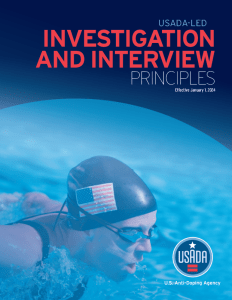 USADA-Led Investigation and Interview Principles January 1, 2024 cover image.