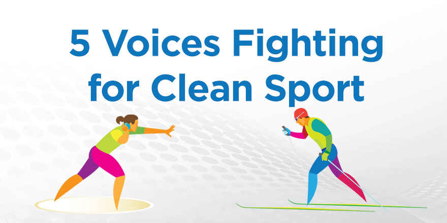 5 voices fighting for clean sport with a thrower and skier