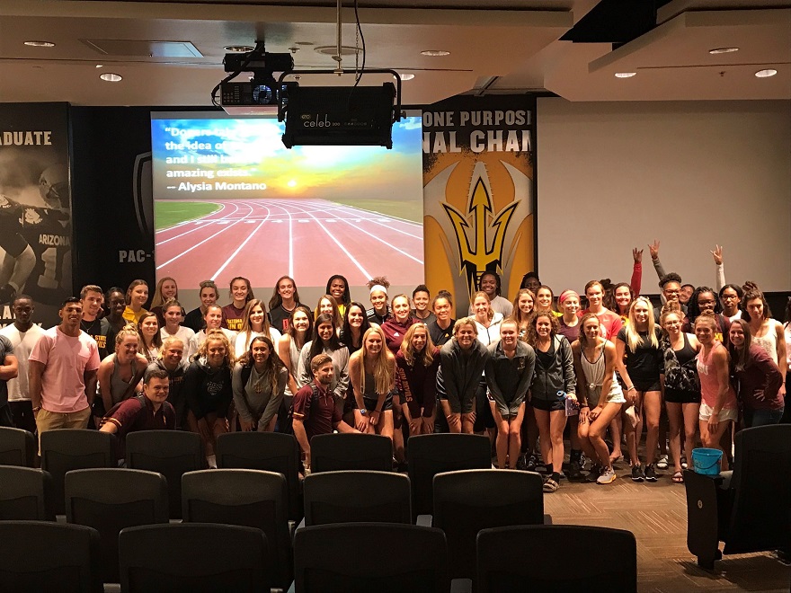 Arizona State University athletes at anti-doping presentation