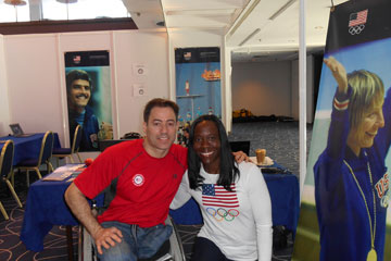 Athlete Ambassador with USADA staff at an event.