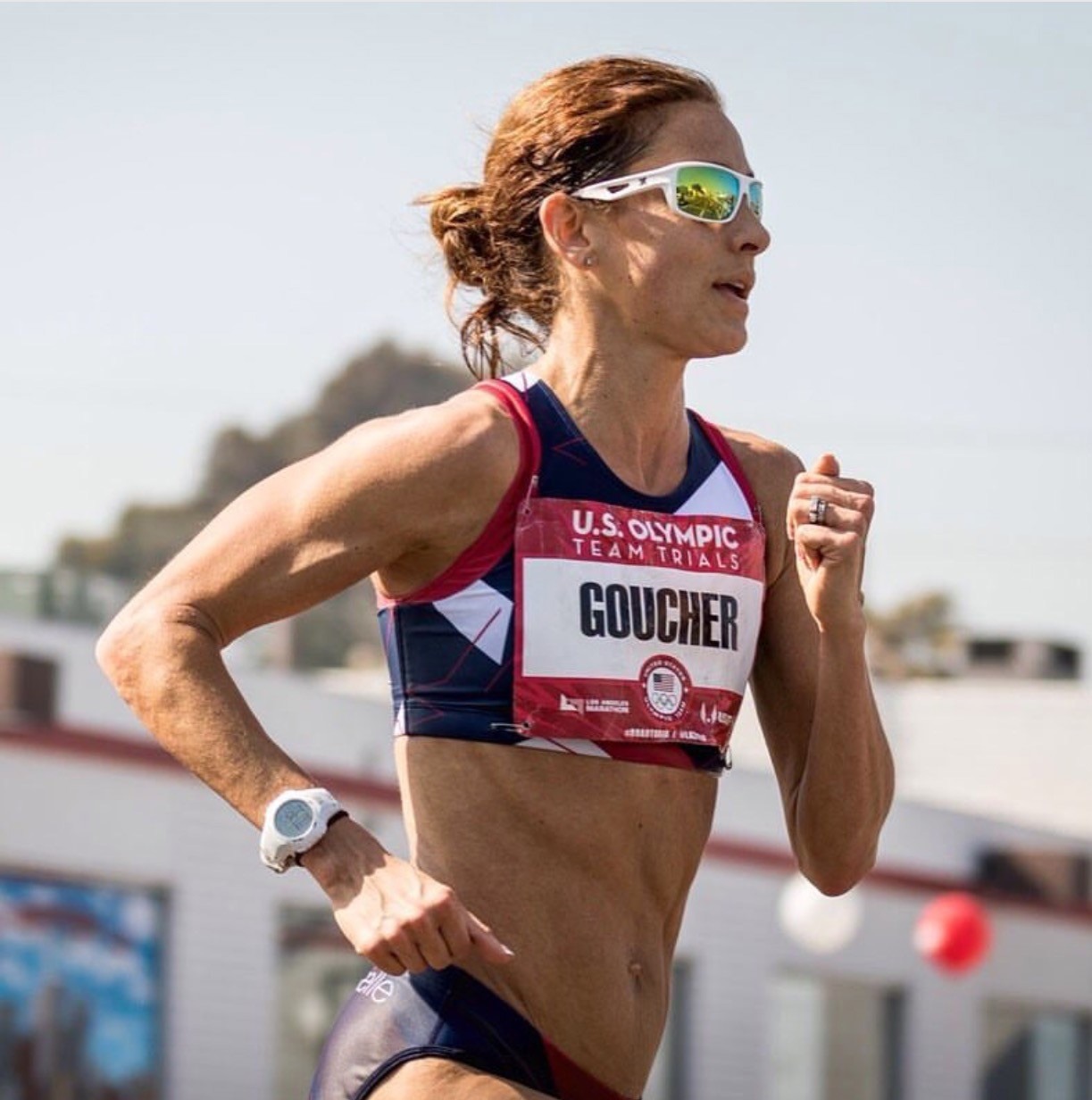 Kara Goucher running in a race
