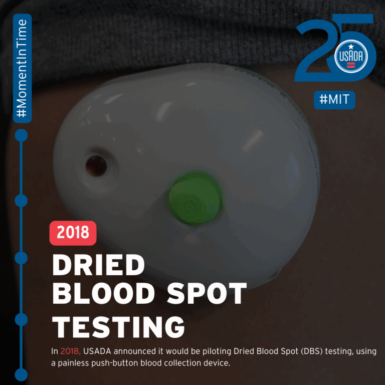USADA Moment in Time: 2018, Dried Blood Spot Testing.