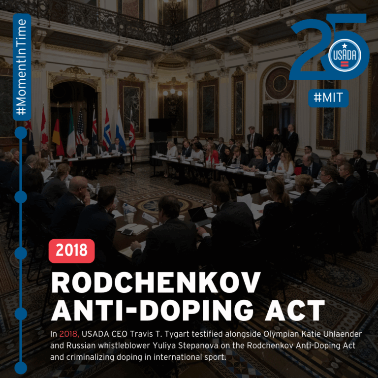 USADA Moment in Time: 2018 Rodchenkov Anti-Doping Act.