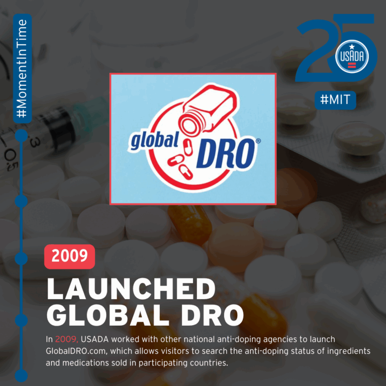 USADA Moment in Time: 2009, Launched Global DRO.