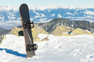 Snowboard in snow