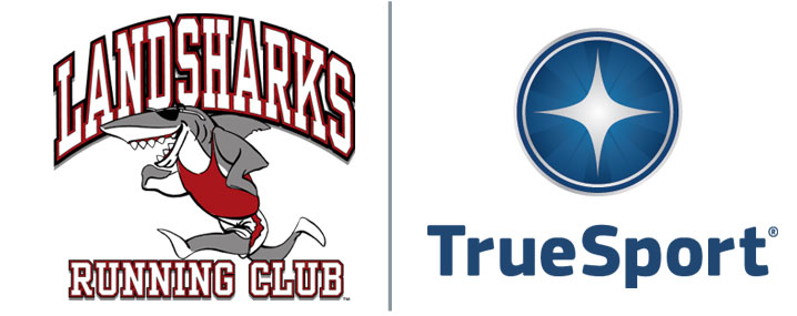 landsharks running club and True Sport logos