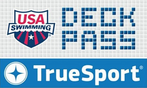 USA Swimming Deck Pass logo above the TrueSport logo.