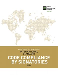 Cover image of the WADA International Standard for Code Compliance by Signatories 2021.