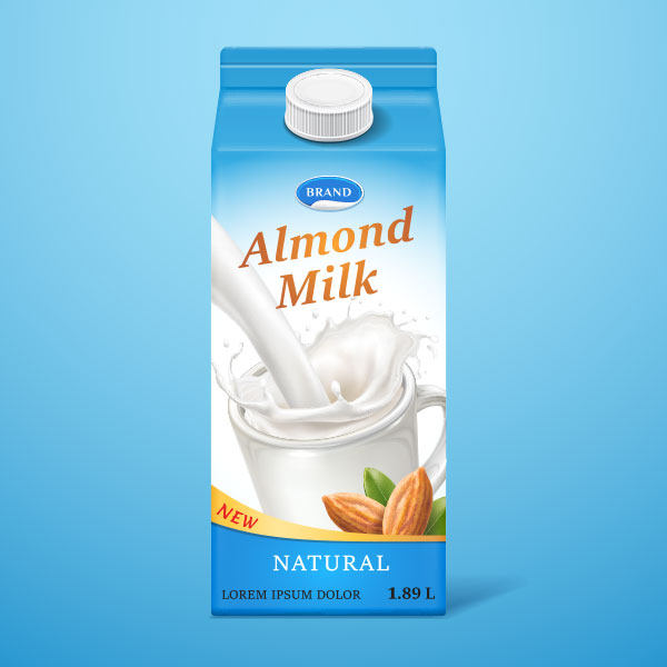 carton of generic almond milk