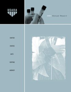 Cover of 2001 United States Anti-Doping Agency annual report.