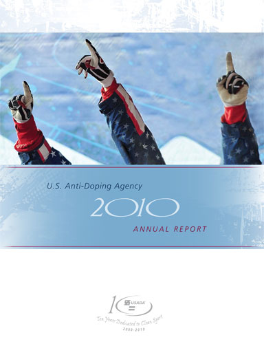 Cover of 2010 U.S. Anti-Doping Agency annual report.
