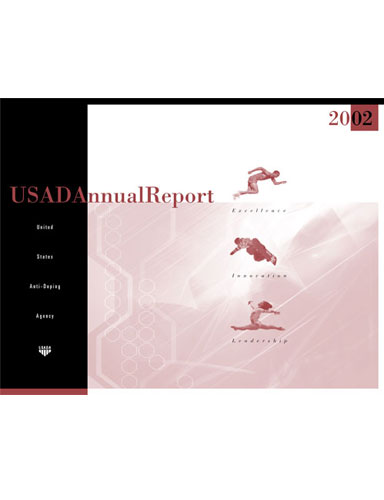 Cover of 2002 United States Anti-Doping Agency annual report.