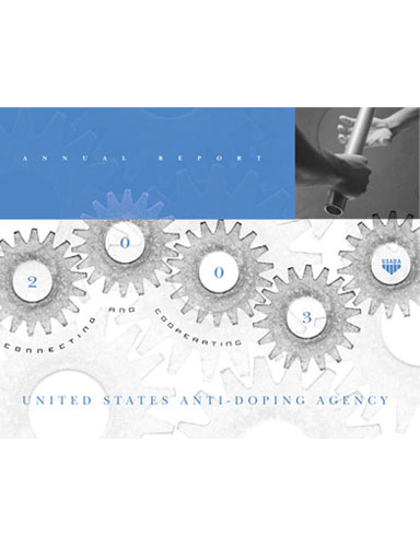 Cover of 2003 United States Anti-Doping Agency annual report.