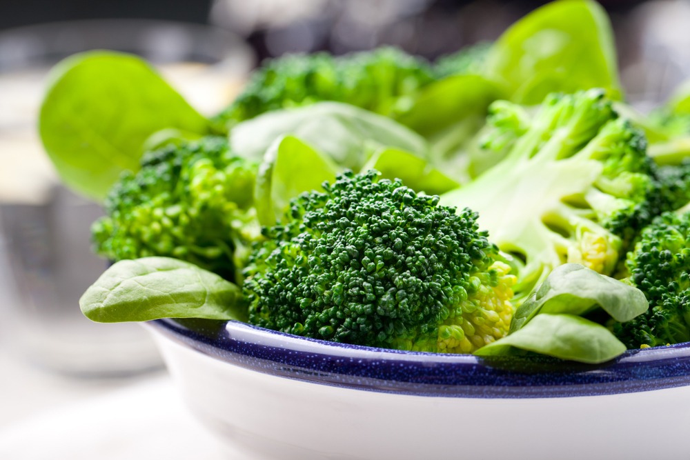 Close up of broccoli and spinach.