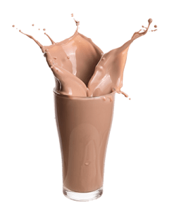 glass of chocolate milk