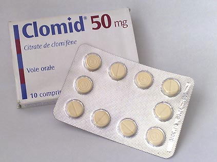 Box of clomid medication pills