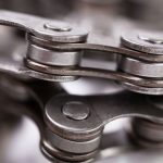 close up of bicycle chain
