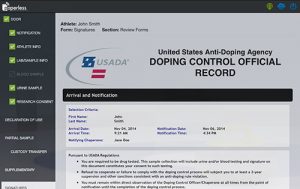 Doping Control Official record example.