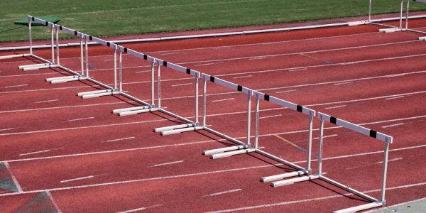 hurdles on open track