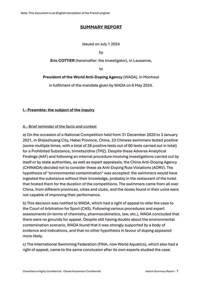 Cover image of the interim Cottier Report.