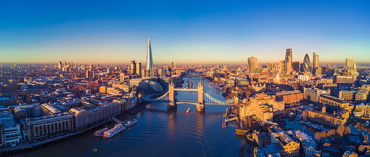 aerial view of london