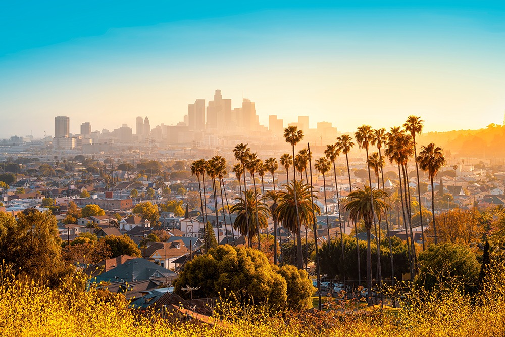 Los Angeles skyline.