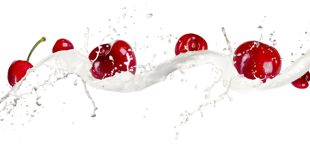 milk and cherries