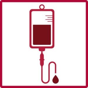 iv infusion icon with red liquid