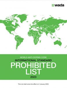 2023 WADA Prohibited List cover image.