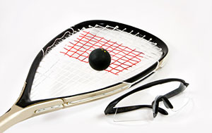 racquetball racquet and ball