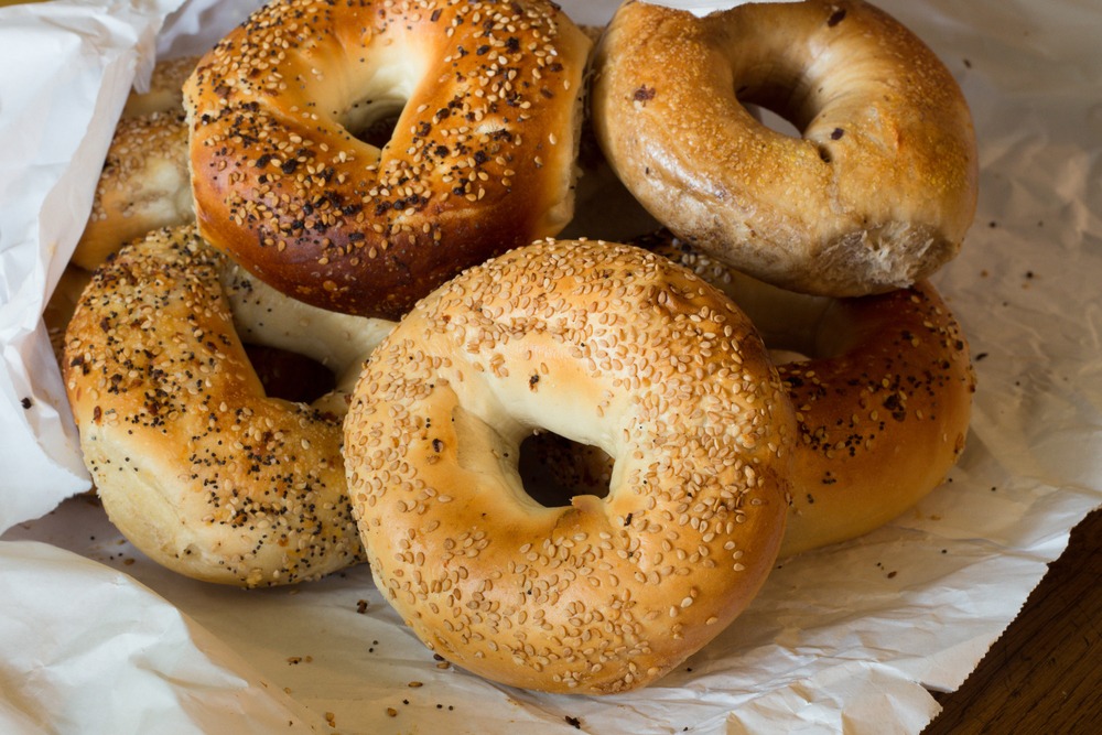 Pile of bagels.