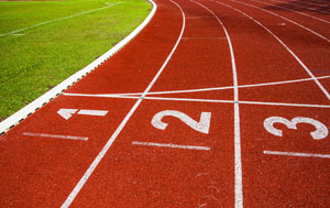 image of empty outdoor track starting line