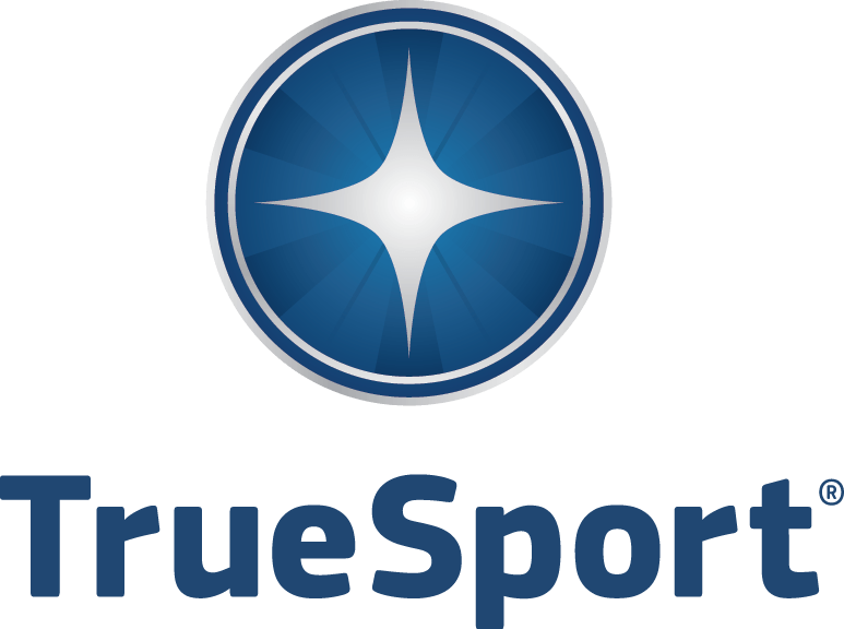 Blue TrueSport logo.
