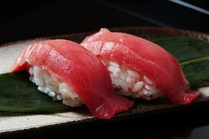 Raw tuna sashimi.