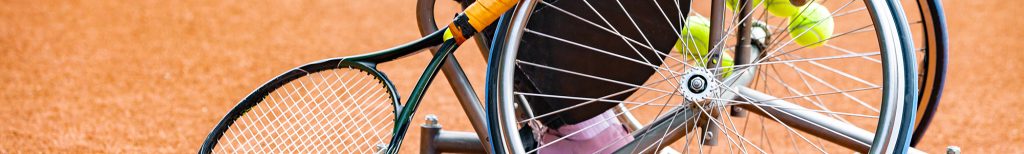 Wheelchair tennis close up.